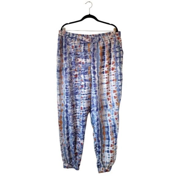 Tolani Collection Blue Absract Print Drawstring Pants Size L - Picture 1 of 6